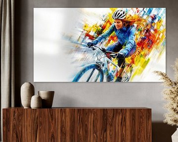 Fietsers scheuren door de stad van Frank Heinz