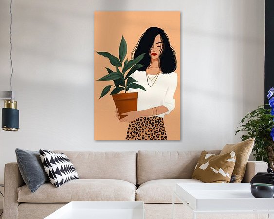 Voorbeeld van het werk in een kamer