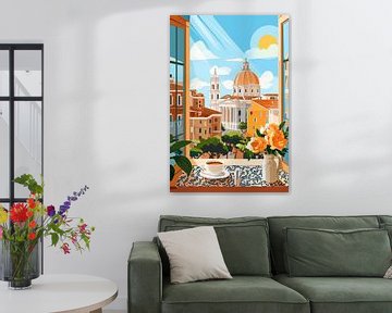 Italiaans uitzicht met Espresso van Studio BB