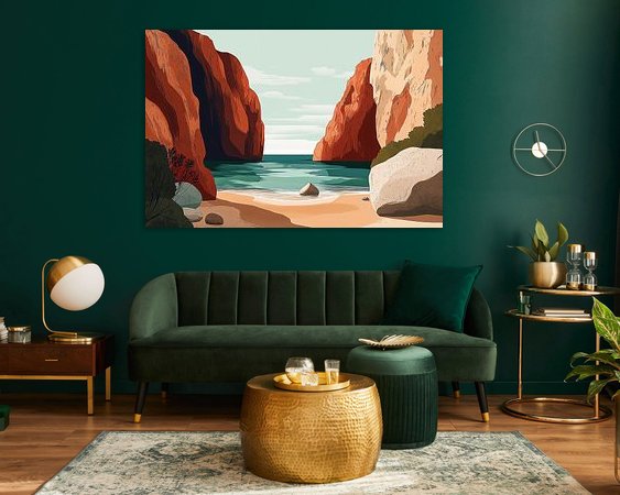 Voorbeeld van het werk in een kamer