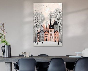Stedelijk Winterlandschap in Pastel no.2 van Studio BB