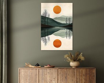 Berglandschap in Spiegelbeeld no.3 van Studio BB