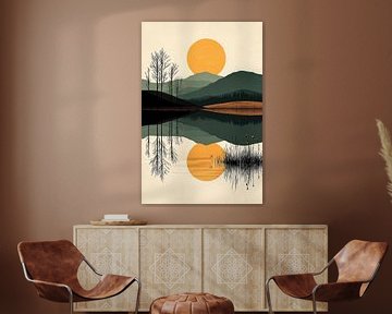 Berglandschap in Spiegelbeeld no.5 van Studio BB