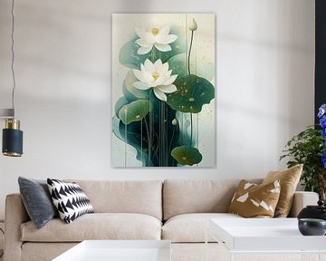 Dans van Witte Lotusbloemen no.1 van Studio BB