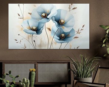 Poppies in Pastel Blue no.4 by Studio BB