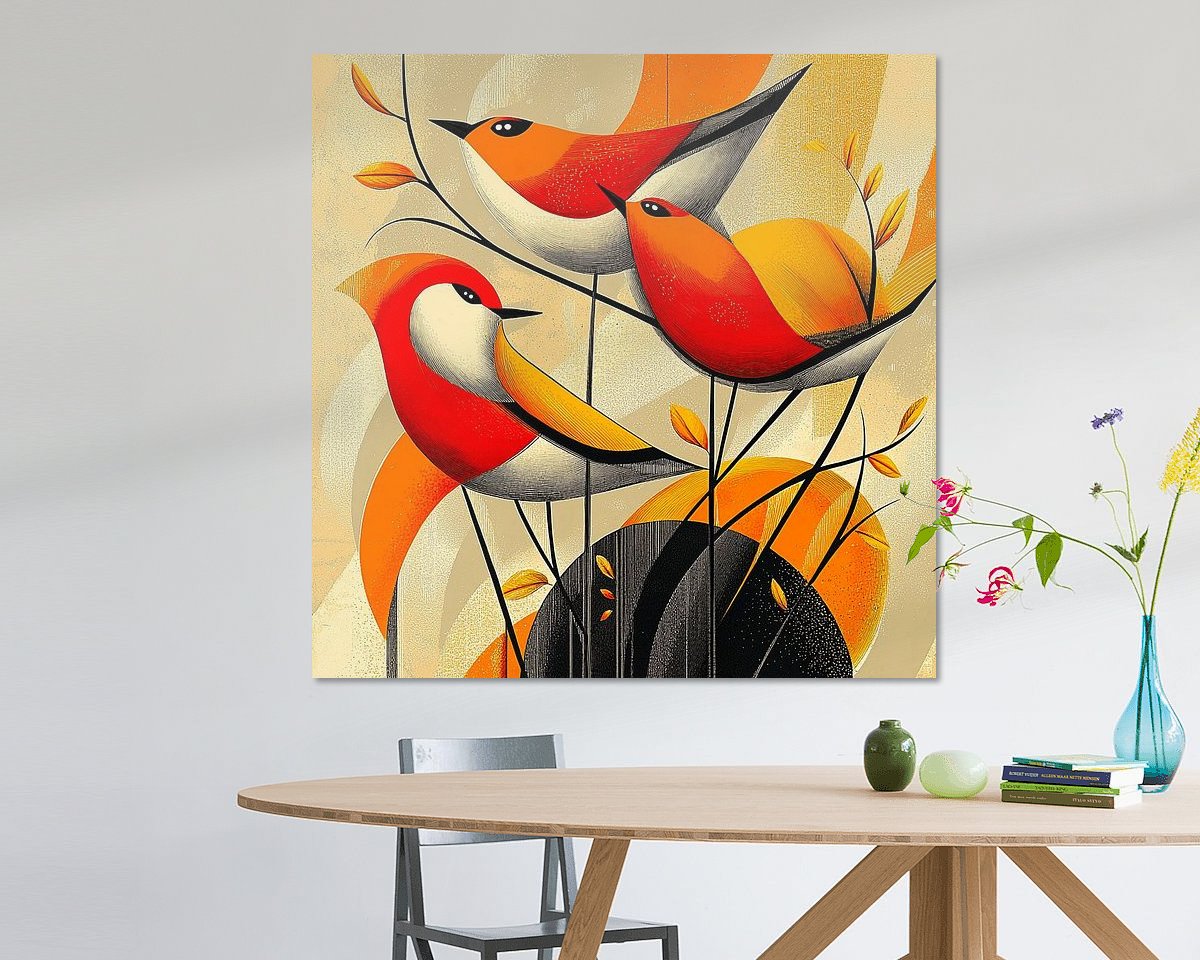 Voorbeeld van het werk in een kamer