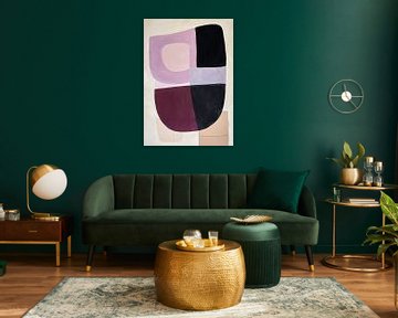Abstract Abstract Geometric Bordeaux Red Violet Purple by Niklas Maximilian