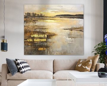 Echoes of Gold van Abstract Schilderij