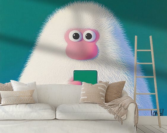 Voorbeeld van het werk in een kamer