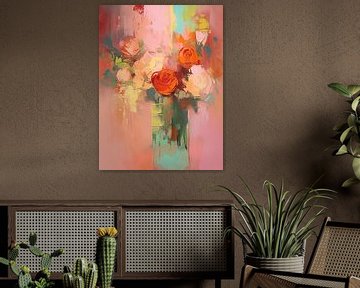 Moderne Bloem van Abstract Schilderij