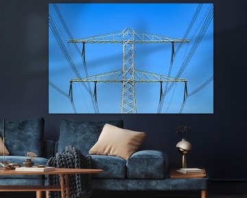 High Voltage electricyty transmission towers with power lines  by Sjoerd van der Wal Photography