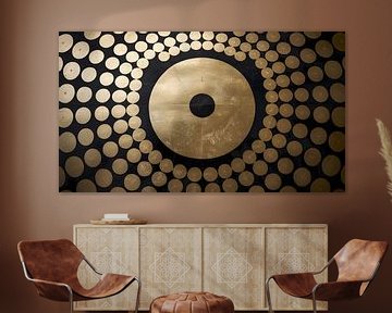 Zwart Goud Schilderij | Gouden Schilderij | Groot Schilderij Woonkamer van AiArtLand