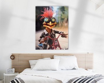 Punk humour cock biker doll surreal adventure character by gm_designs