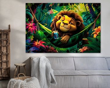 Lion tropical dans un hamac sur Art & Soul Creations