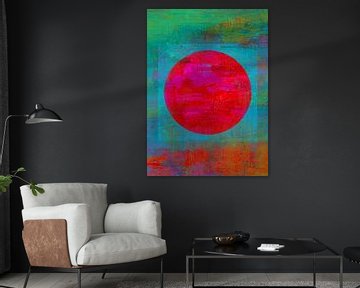 Droomcirkel turquoise rood groen blauw van Claudia Gründler