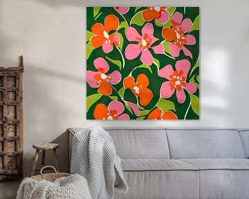 Bloemenpracht in rood en roze van Lauri Creates