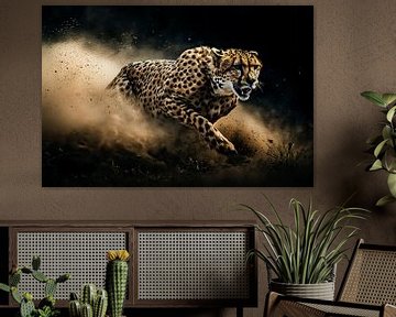 Sprintende cheeta vol energie van Imperial Art House