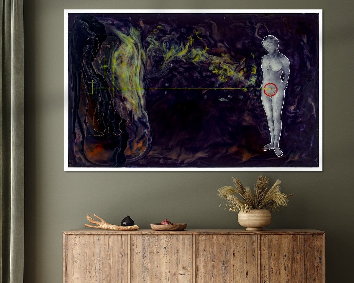 Voorbeeld van het werk in een kamer