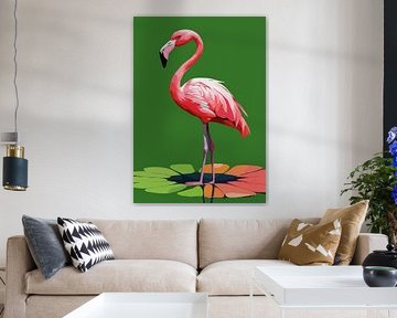 Flamingo on the Leaf by Rizal Azhari