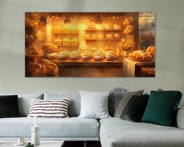 Gezellige bakkerij met vers brood en gebak van Pixelbull Design