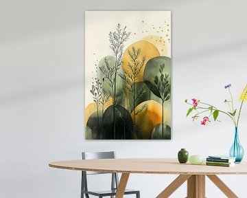 Ruhige Natur in Ocker und Grün Nr. 2 von Studio BB