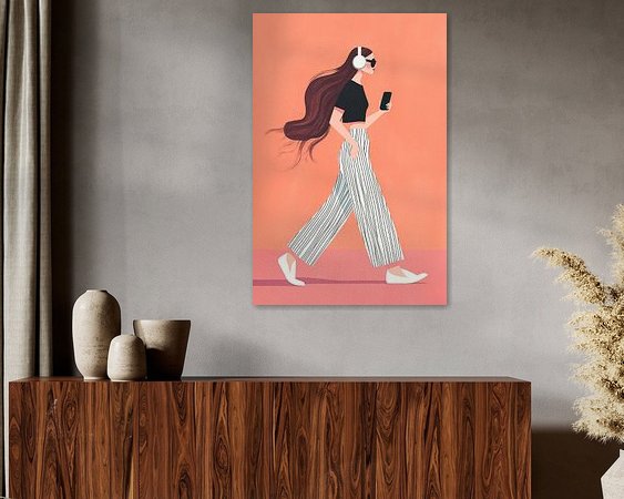 Voorbeeld van het werk in een kamer