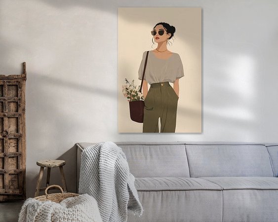 Voorbeeld van het werk in een kamer