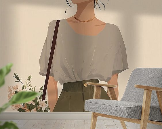 Voorbeeld van het werk in een kamer