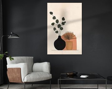 Eucalyptus in Zwart en Tarracotta no.4 van Studio BB