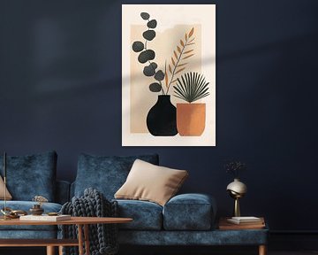 Eucalyptus en Noir et Tarracotta n°6