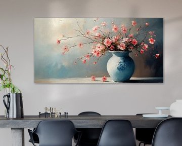 Sereniteit in Turquoise en Zachte Bloesems no.2 van Studio BB