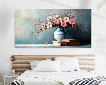 Sereniteit in Turquoise en Zachte Bloesems no.3 van Studio BB