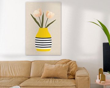 Stripes & Tulips in Yellow by Studio BB
