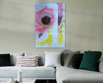 Anemonen in ijsblok van Marc Heiligenstein