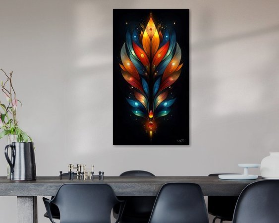 Voorbeeld van het werk in een kamer