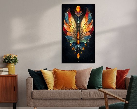 Voorbeeld van het werk in een kamer