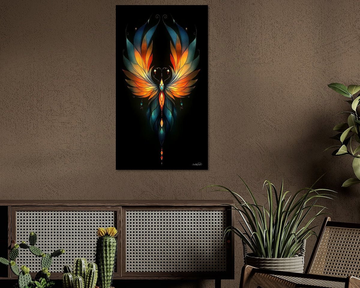 Voorbeeld van het werk in een kamer