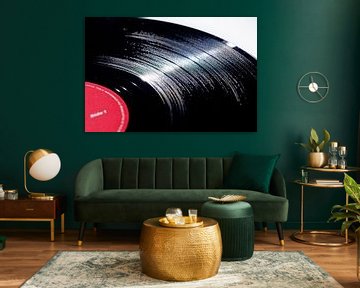 Deel van een Vinyl grammafoonplaat   van dichtbij gezien van Frans Rombout