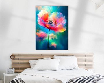 Pavot soyeux moderne (coquelicot). sur Studio Pieternel
