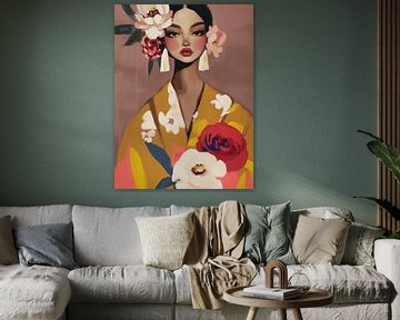 Colourful modern portrait by Carla Van Iersel