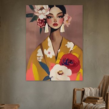 Colourful modern portrait by Carla Van Iersel