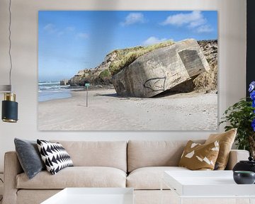 Bunker op strand Løkken van Sander Groenendijk