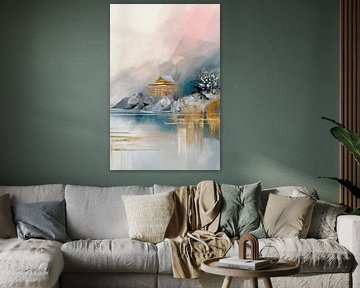 SET (part 2) Japandi Art: Serene Japanese Landscape by Studio Pieternel