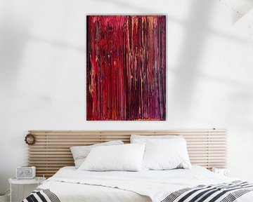 Abstraktes Ölgemälde, Rot, Lila, Rosa 