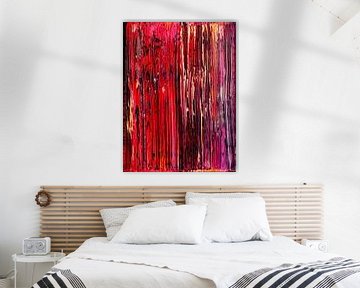 Abstract olieverfschilderij,   Rood, Paars, Roze 