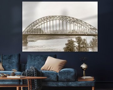 Waal bridge in Nijmegen (in sepia 2) by Fotografie Jeronimo