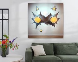 Voorbeeld van het werk in een kamer