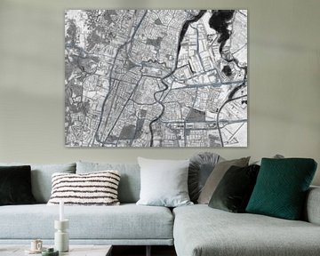 Stadtplan von Haarlem | Graphitraster | Schwarz und Grau von Map Art Studio