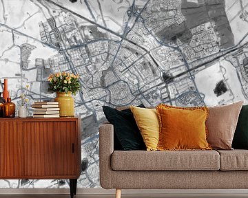 Stadtplan von Groningen | Graphitraster | Schwarz und Grau