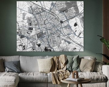Stadskaart Groningen | Graphite Grid | Zwart-Grijs van Map Art Studio
